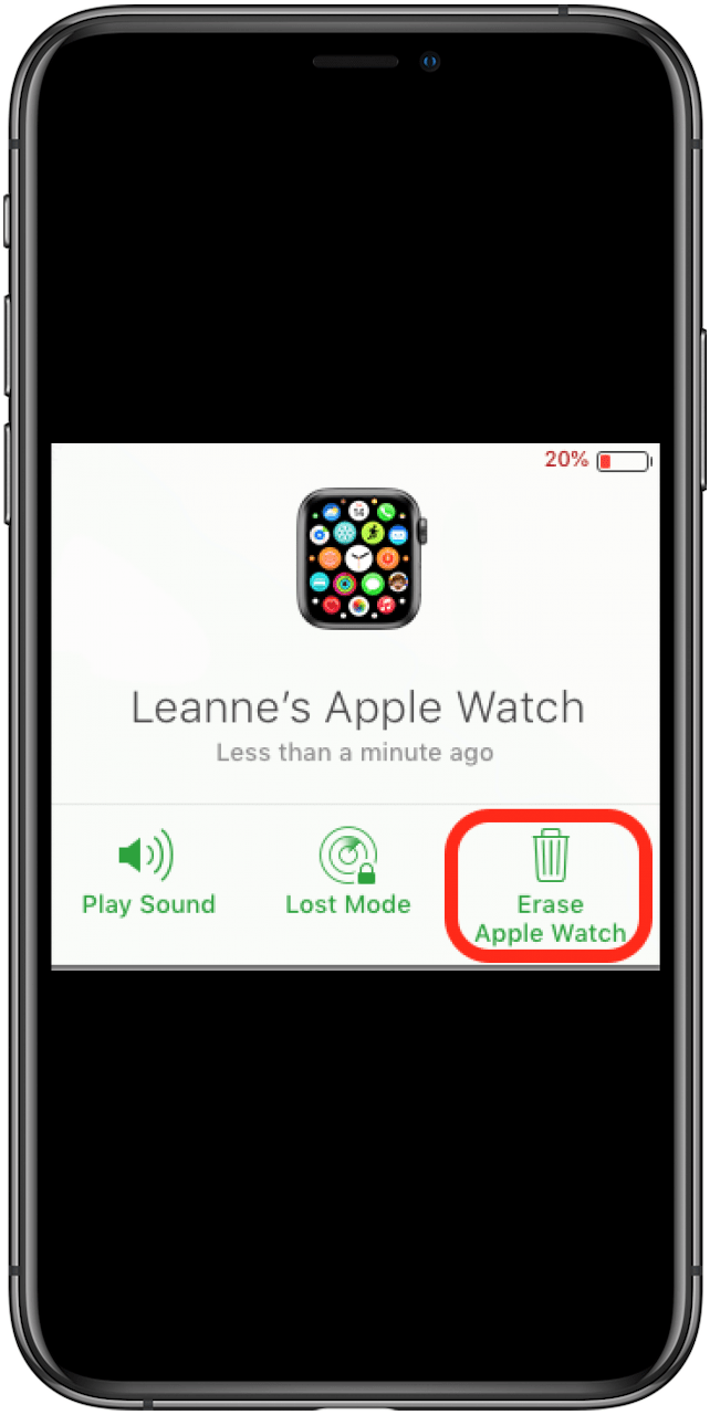 dissociation de l'apple watch avec trouver mon