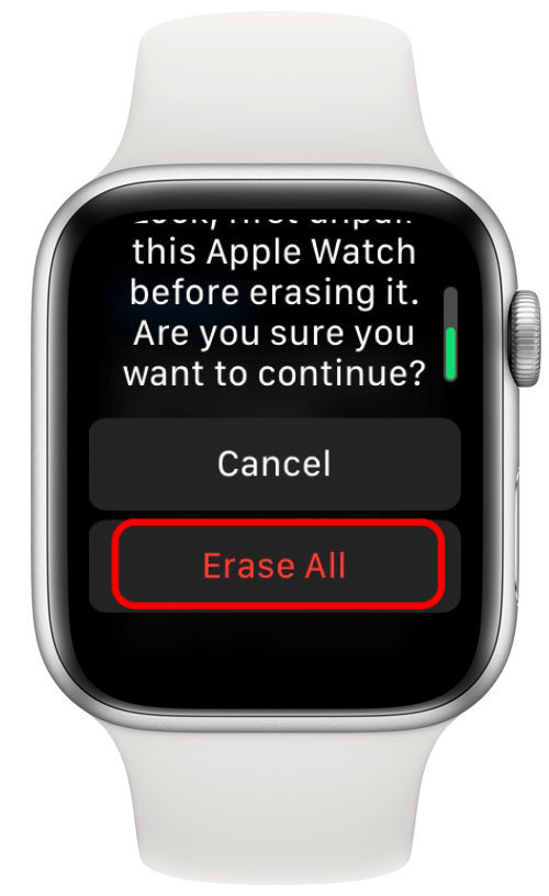 effacer toutes les montres Apple pour dissocier