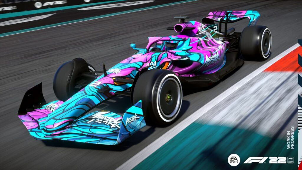 f1 2022 ea est venu une voiture violette