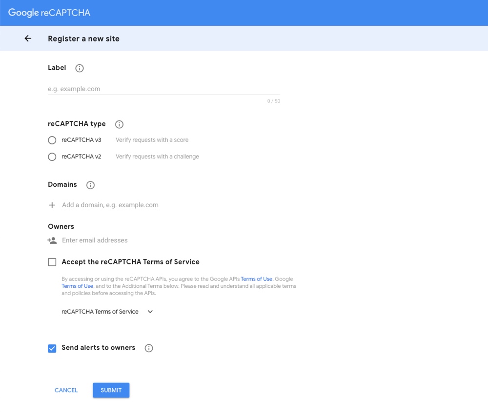 Formulaire Google ReCAPTCHA