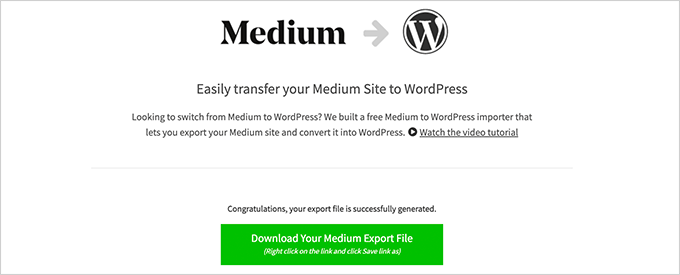 Téléchargez votre fichier d'importation compatible WordPress Téléchargez votre fichier d'importation compatible WordPress
