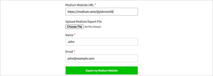 Saisissez l'URL de votre profil Medium Saisissez l'URL de votre profil Medium