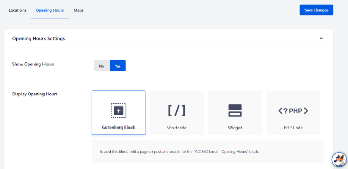 Configurer les horaires d'ouverture Configurer les horaires d'ouverture