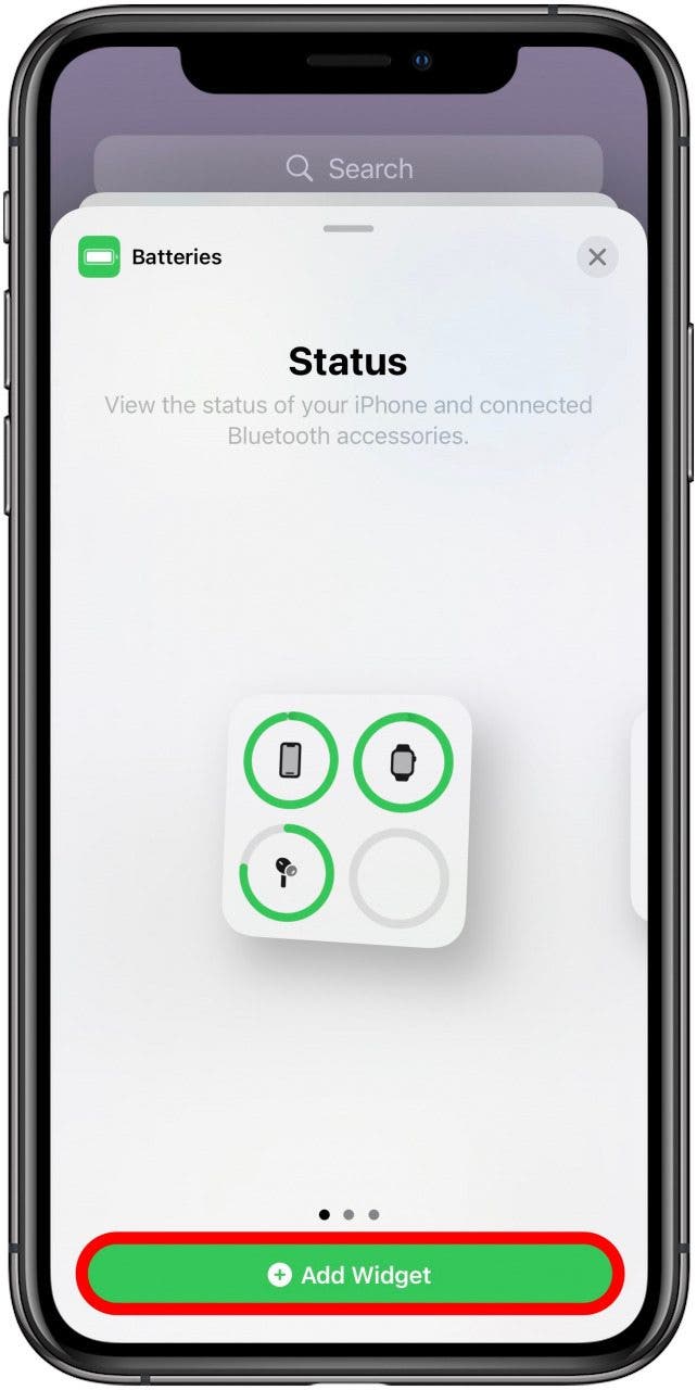 Une fois que vous avez trouvé celui que vous aimez, appuyez sur Ajouter un widget.