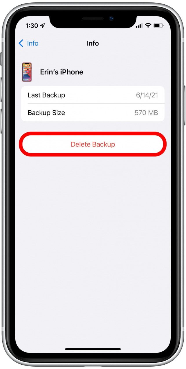 Effacer le stockage iCloud