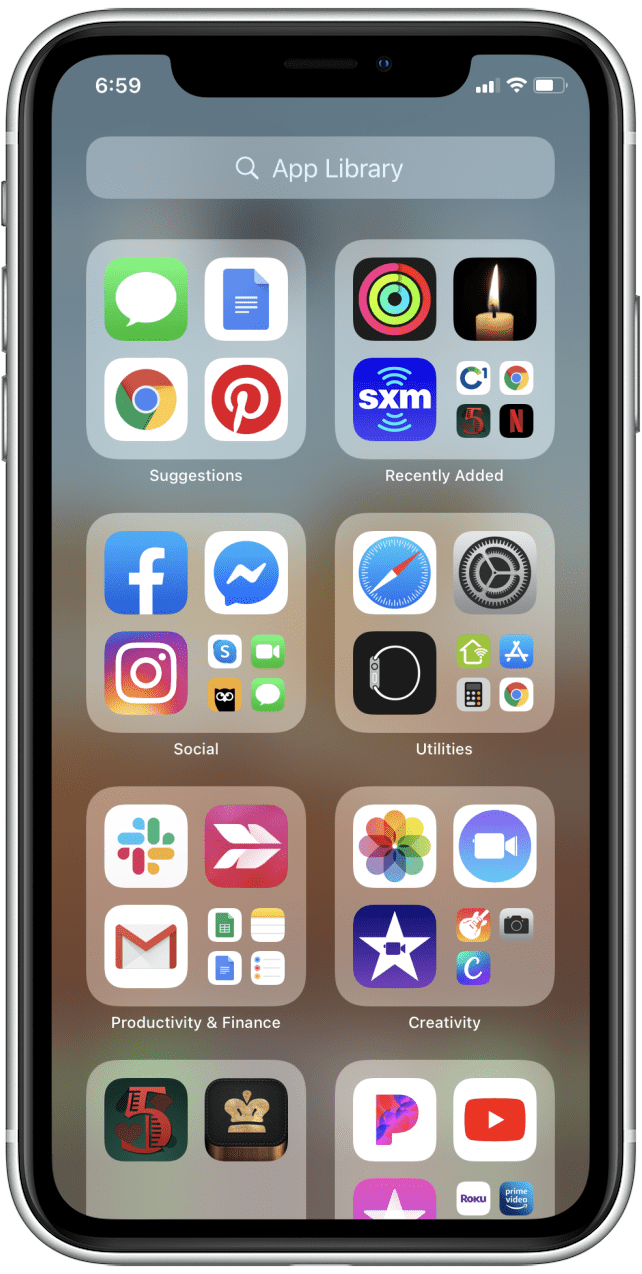 Bibliothèque d'applications dans iOS 14