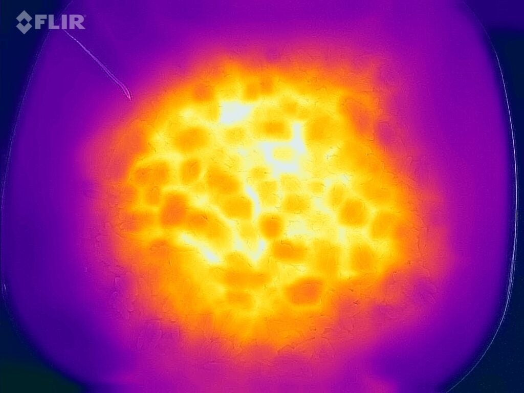 Carte thermique du riz après 2 minutes en te Hisense H28MOBS8HGUK