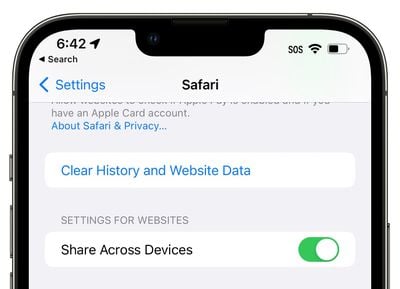 partage safari sur les appareils ios 16