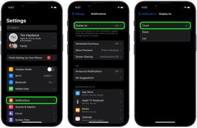 masquer les notifications ios
