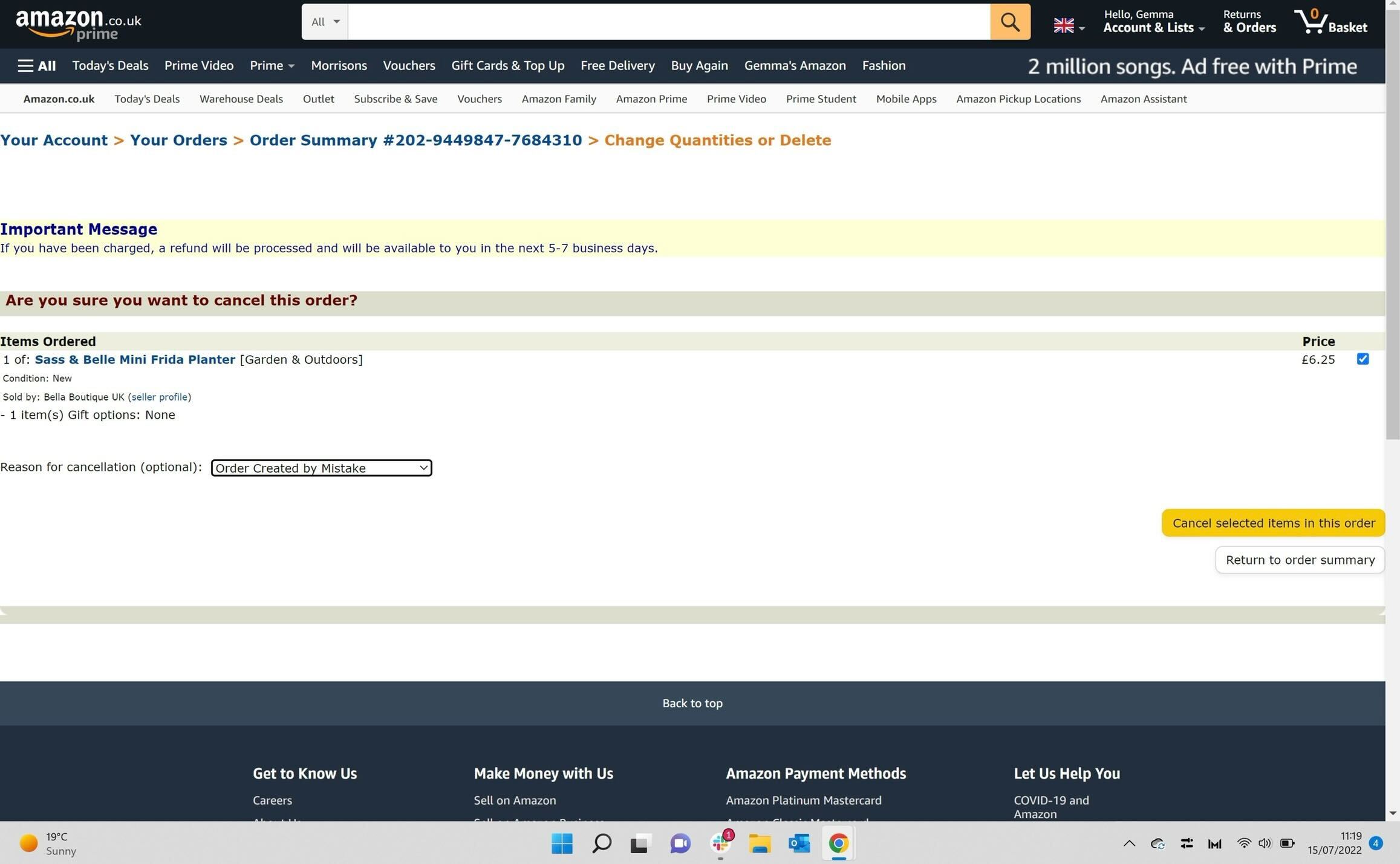 1657889771 977 Comment annuler une commande Amazon