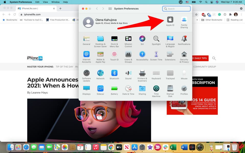 Cliquez sur identifiant Apple.