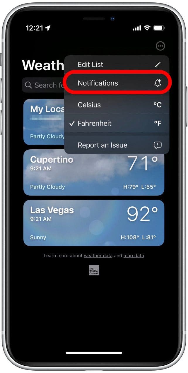 Appuyez sur Notifications.