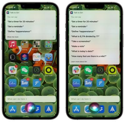 capacités siri ios 16