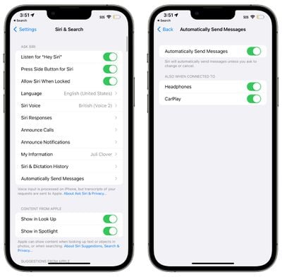 siri envoie automatiquement des messages ios 16