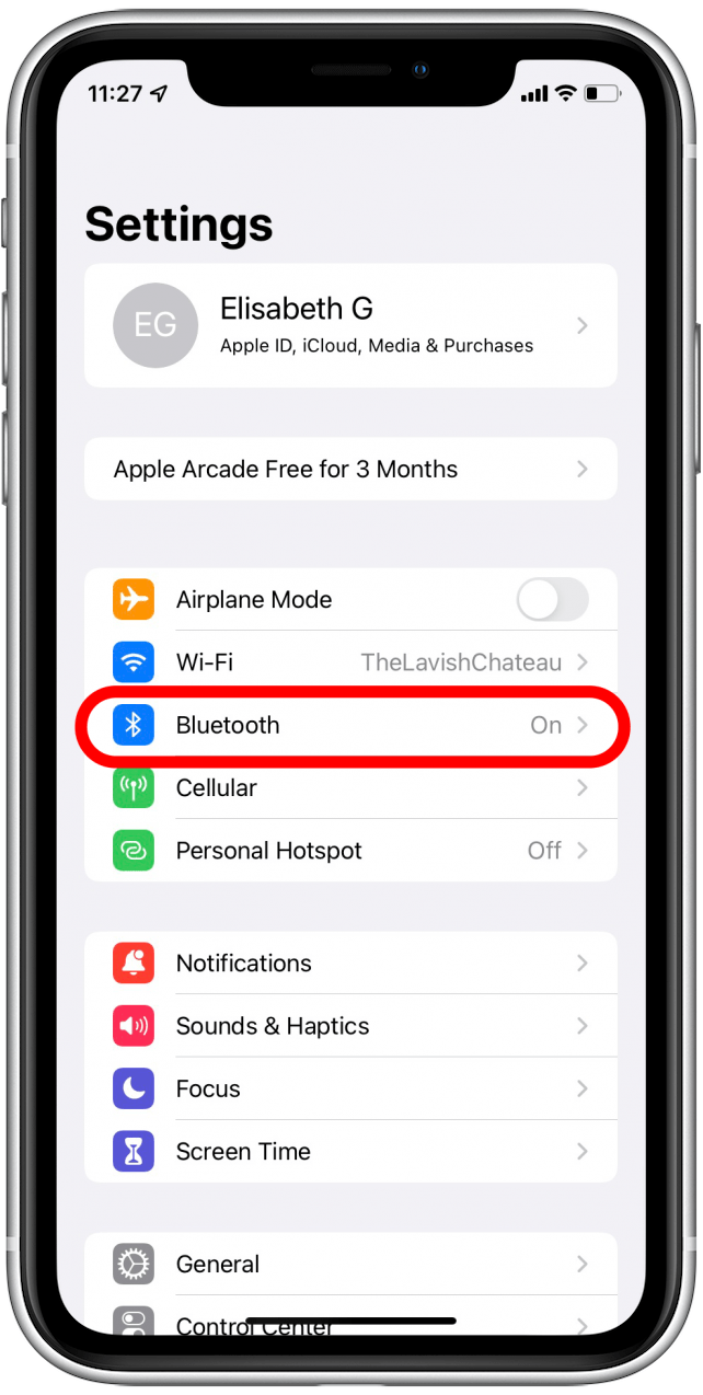 Appuyez sur Bluetooth