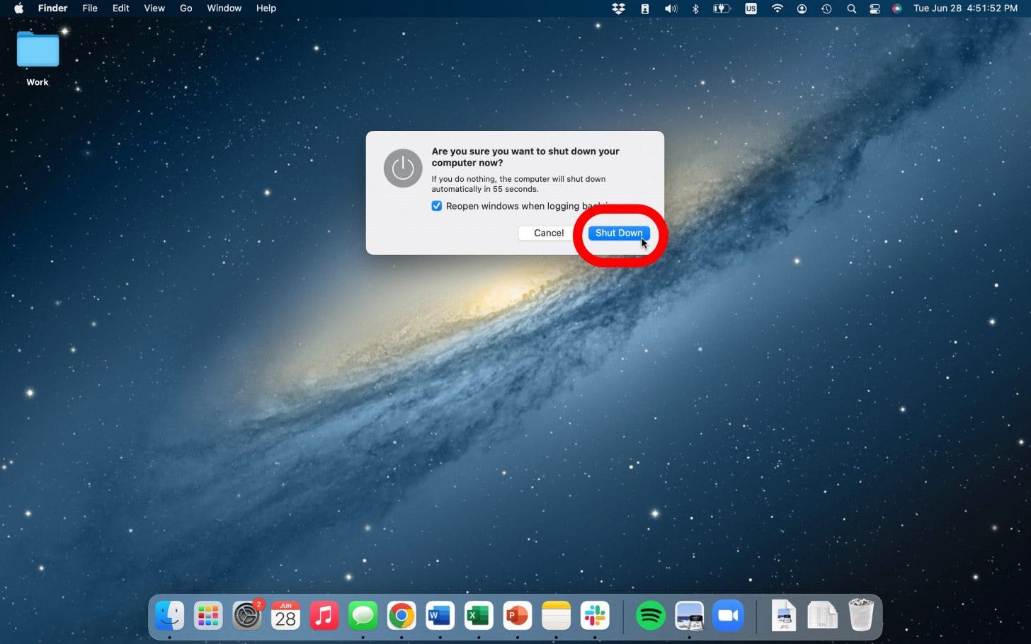 Un mémo apparaîtra. Cliquez sur Arrêter, ou il s'éteindra automatiquement après 60 secondes.