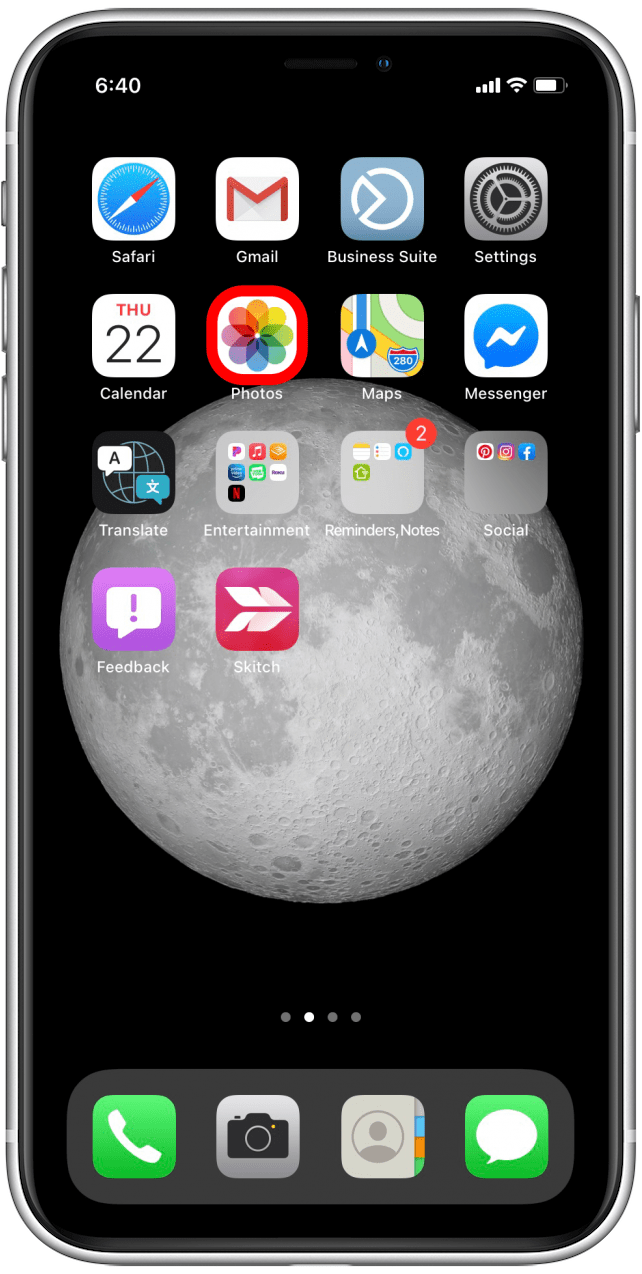 Ouvrez l'application Photos pour utiliser la fonction de recherche de photos