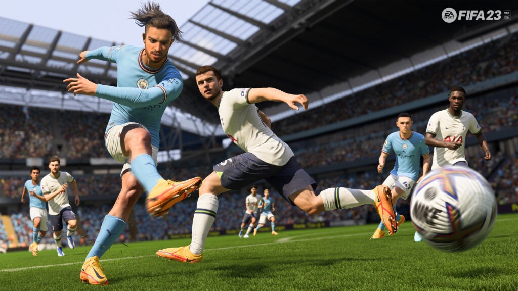 Jack Grealish tente de marquer dans FIFA 23
