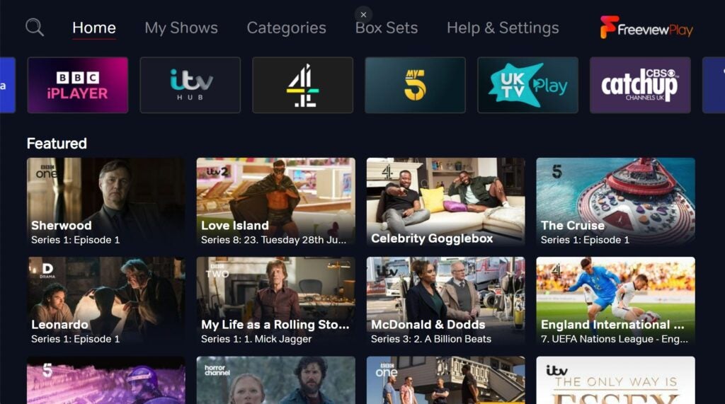 Explorez l'interface Freeview Play Home