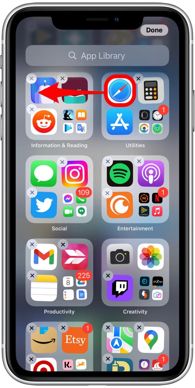 Appuyez et maintenez Safari, puis faites-le glisser vers le bord gauche de votre écran.
