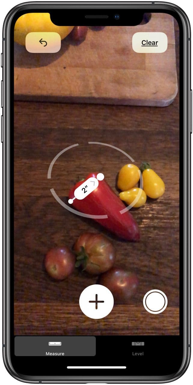 deuxième mesure du même objet à l'aide de l'application de mesure