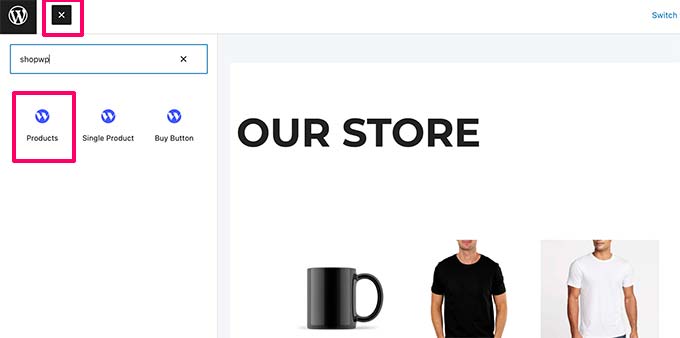 Bloc de produits ShopWP Bloc de produits ShopWP