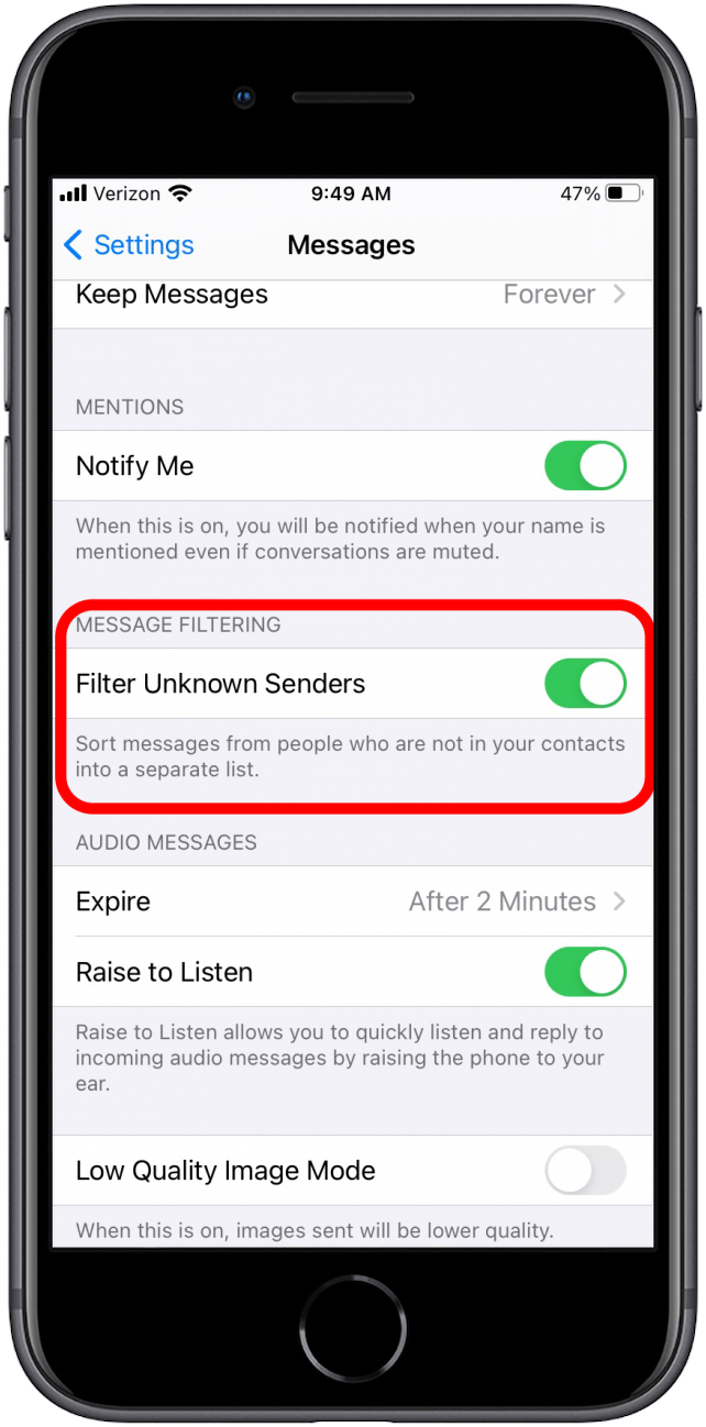 Filtrer les textes indésirables