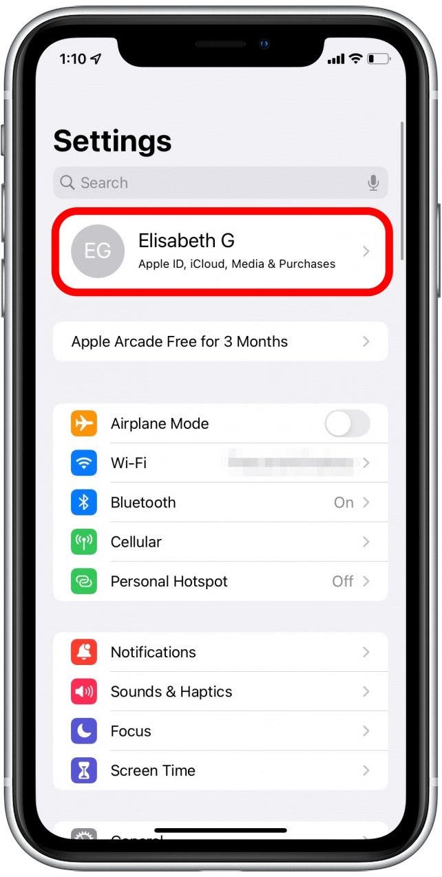Appuyez sur le nom - Le calendrier de l'iPhone ne se synchronise pas