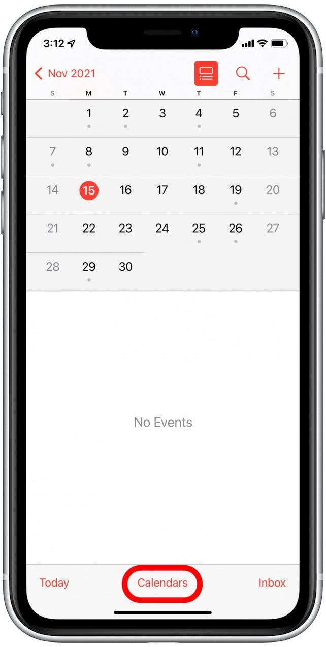 Appuyez sur Calendriers