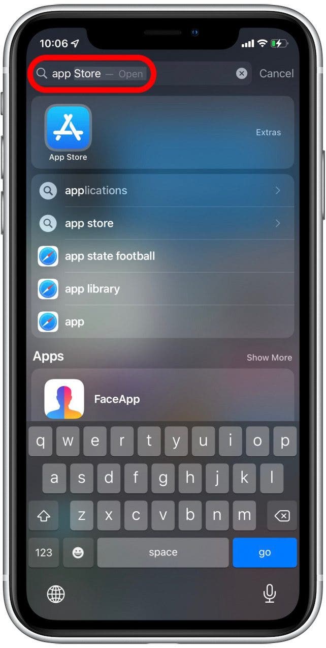Rechercher dans la boutique d'applications