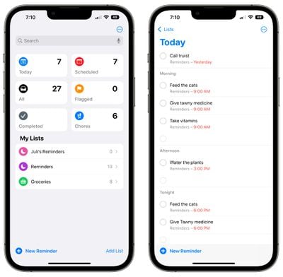 organisation des rappels ios 16 aujourd'hui