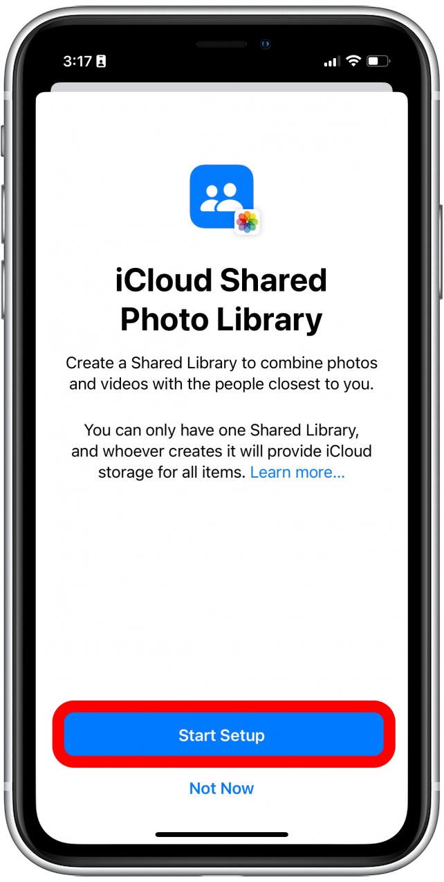Appuyez sur Démarrer la configuration.