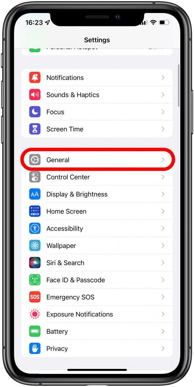 Appuyez sur Général - imessage en attente d'activation