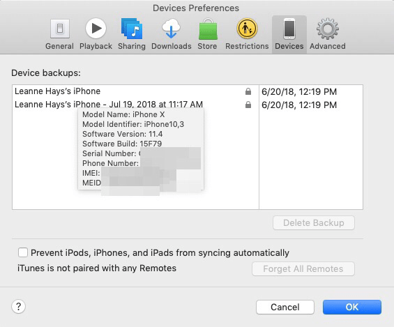 trouver numero de serie iphone avec itunes