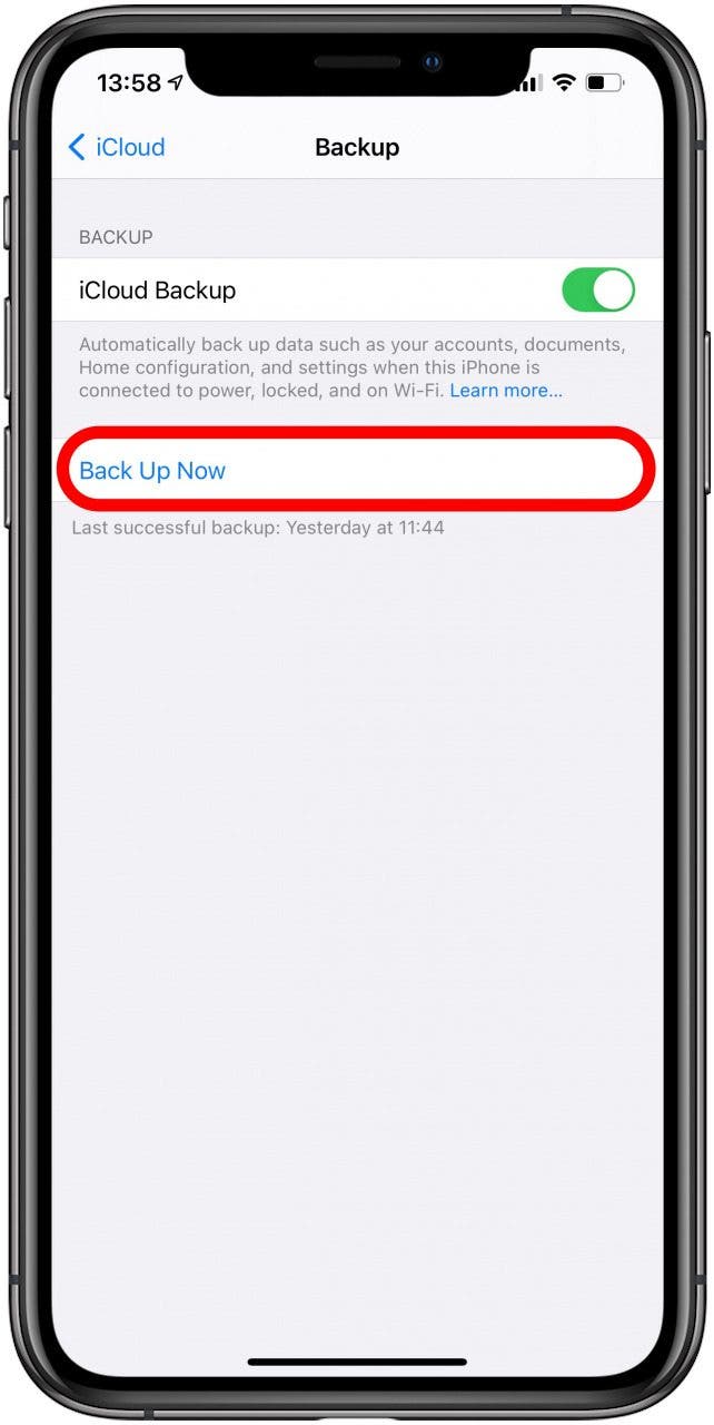 Appuyez sur sauvegarder le téléphone pour sauvegarder votre iPhone
