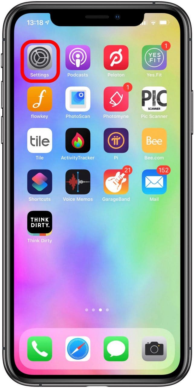 Ouvrez les paramètres sur l'iPhone.