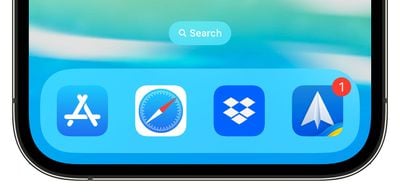 écran d'accueil du bouton de recherche ios 16