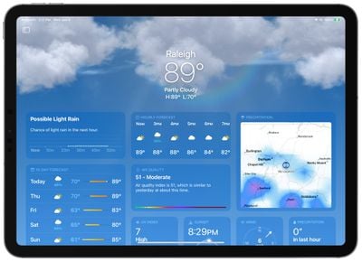 carte météo ipad ipados 16