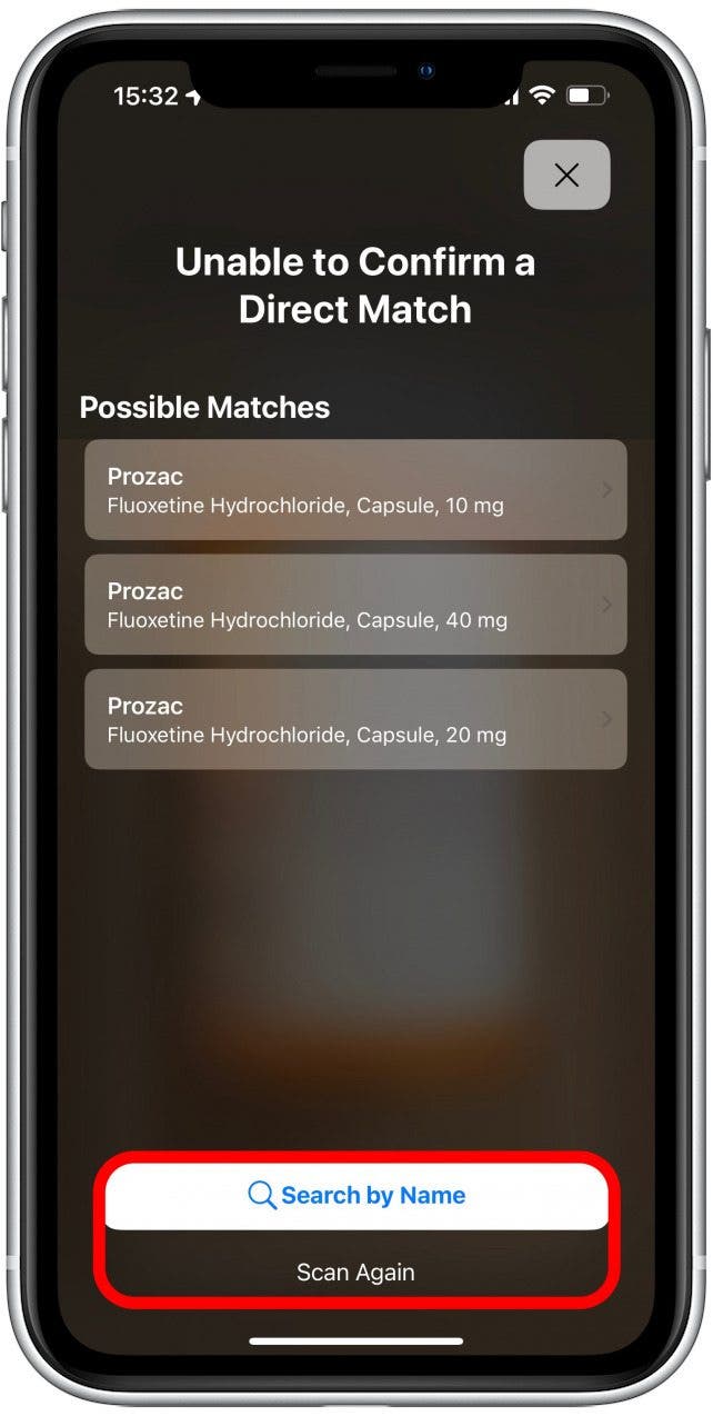 Vous verrez quelques correspondances possibles.  Si vous ne voyez pas le bon, appuyez sur Rechercher par nom ou sur Analyser à nouveau.