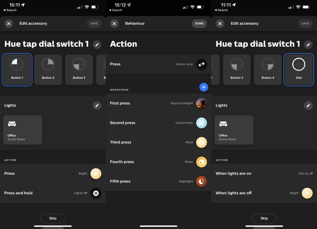 Application Philips Hue Tap Dial