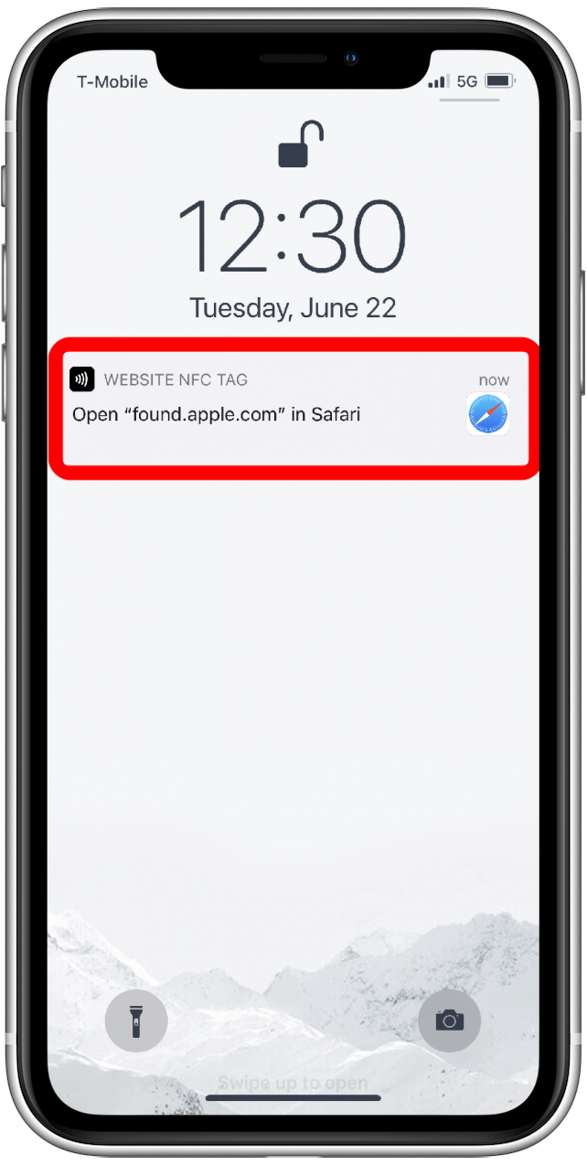 Appuyez sur la notification