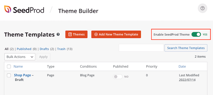 Activer votre thème WooCommerce personnalisé Activer votre thème WooCommerce personnalisé