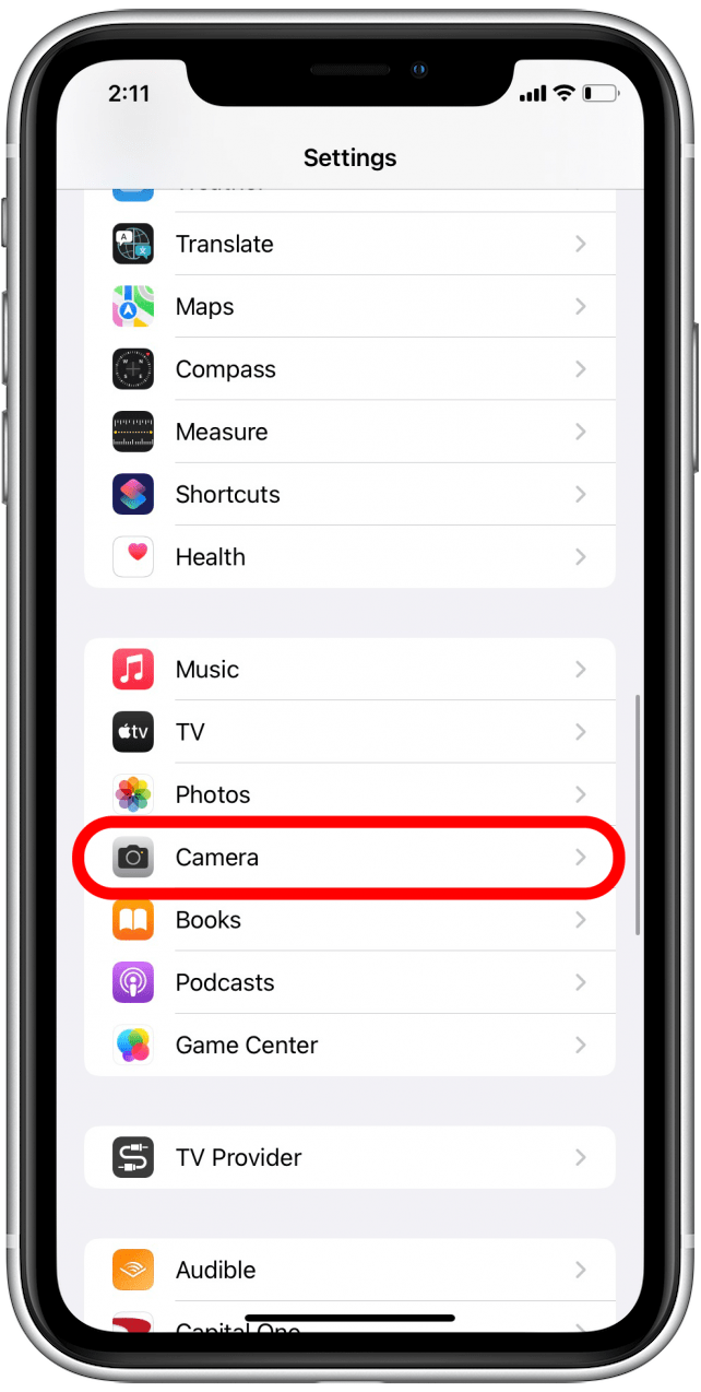 Appuyez sur Appareil photo