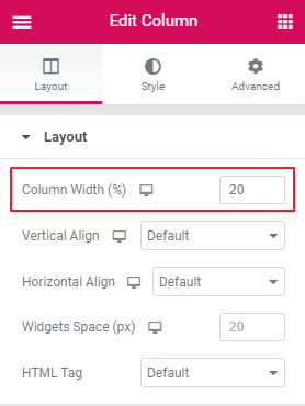 Modifier la colonne