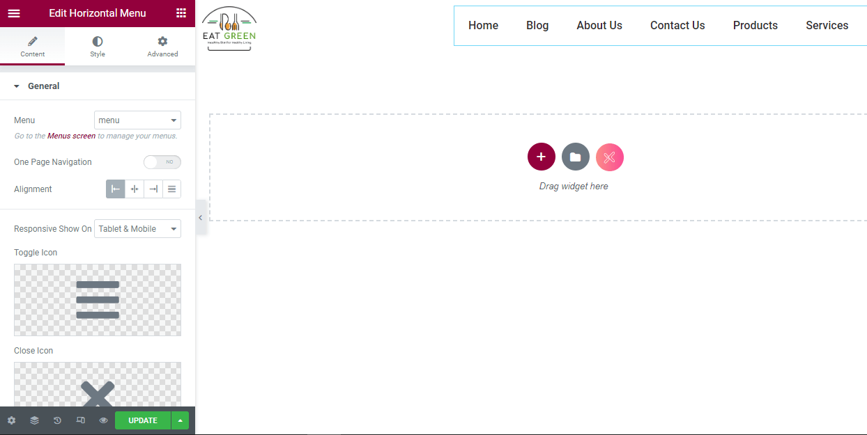 Ajouter du contenu de menu collant
