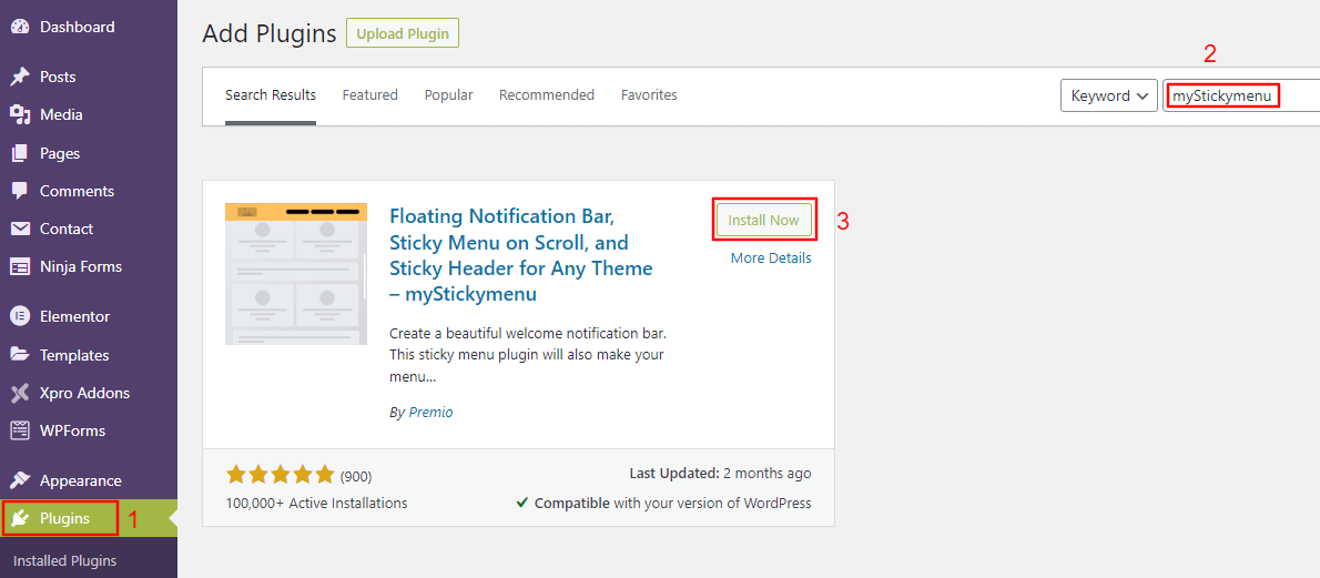 Installez le plugin Stickymenu