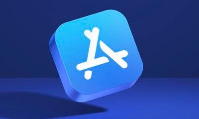 bannière bleue de la boutique d'applications