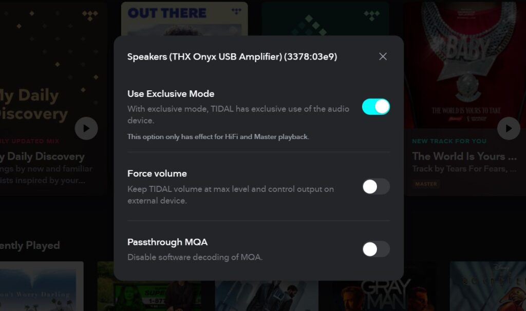 Mode exclusif THX Onyx