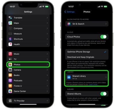 1créer une bibliothèque partagée icloud ios