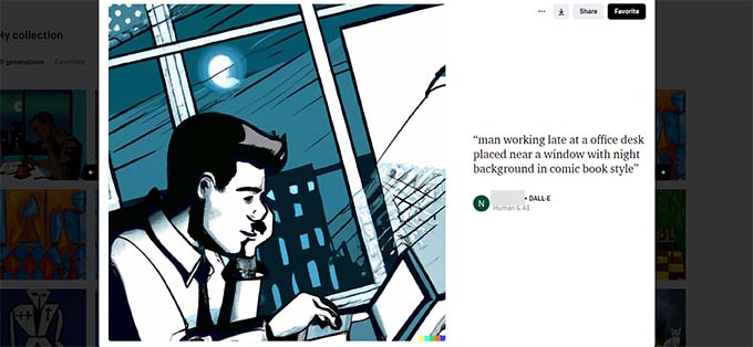 Illustration de style bande dessinée DALL.E